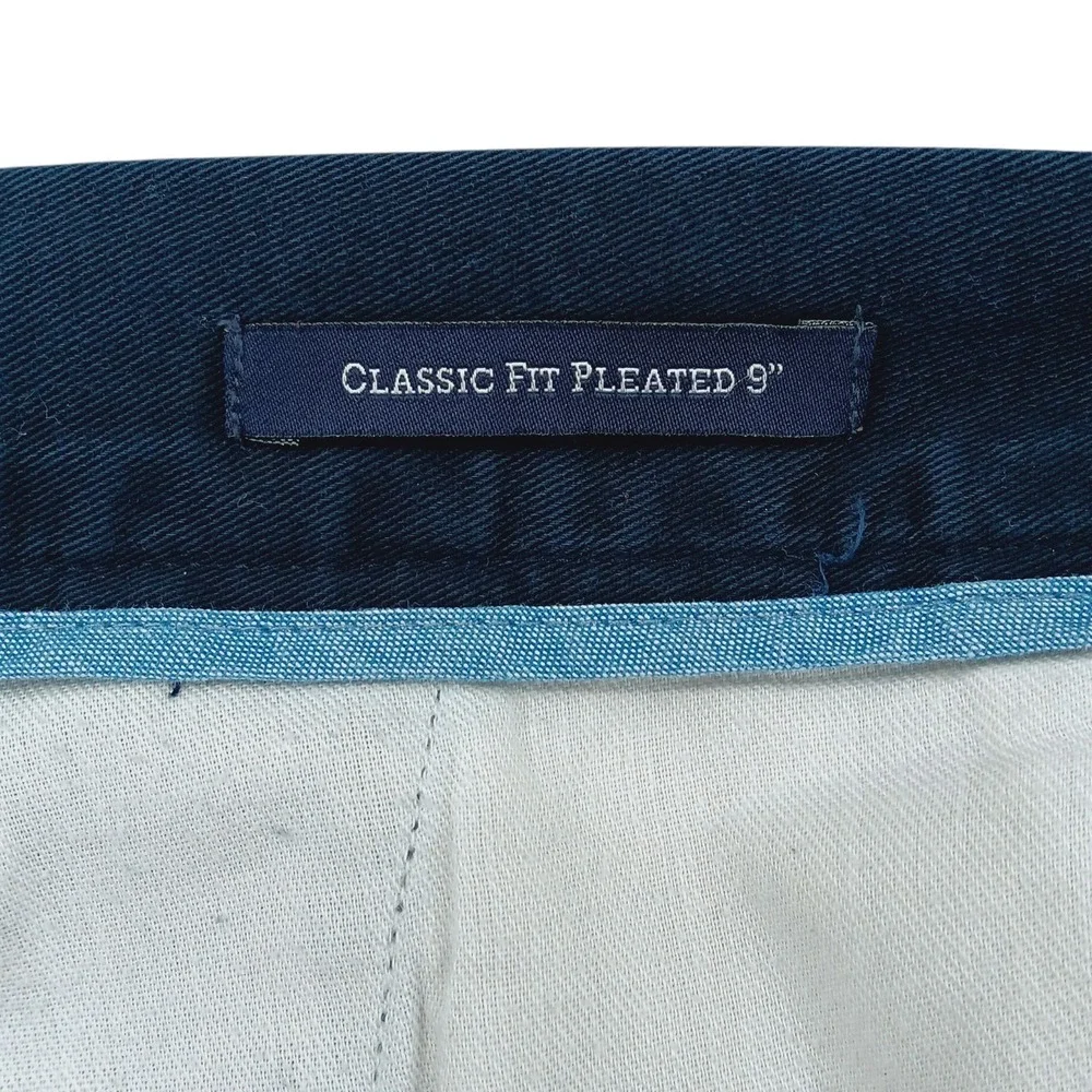 Polo Ralph Lauren Shorts Mens 38x9 Blue Cotton Canvas Custom Fit Pleated Vintage